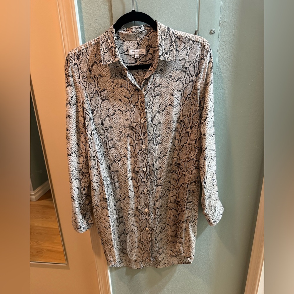 Equipment Snake Print Shirtdress